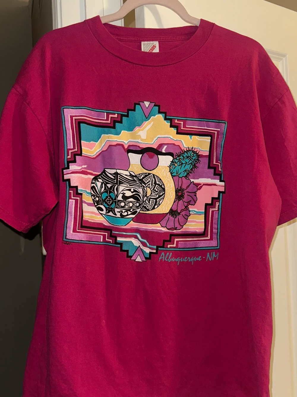 Jerzees Hot Pink Albuquerque Graphic Short Sleeve Tee